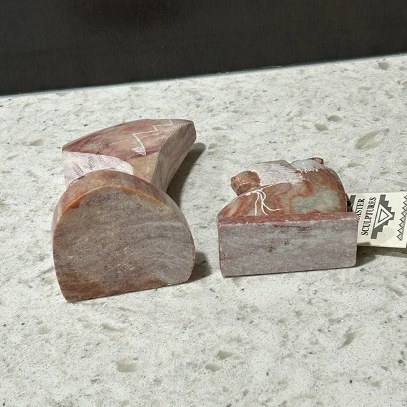 Native American Navajo Alabaster Carved Indian Chief/Eagle Olla Bowl Certificate - Picture 8 of 8